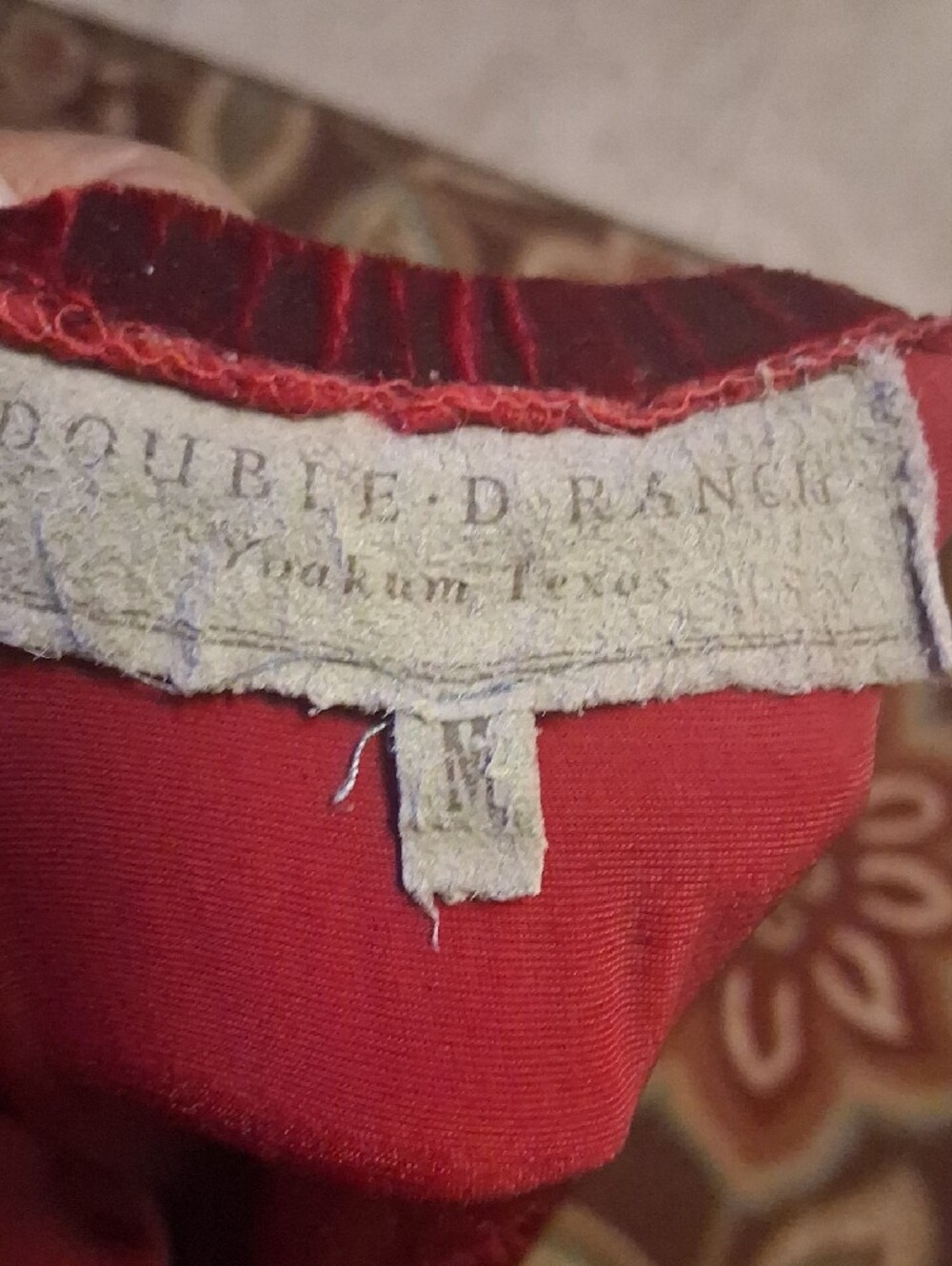 Double D Ranch Wine Red Velvet Asymmetrical Ruffle Skirt - Picture 2 of 10